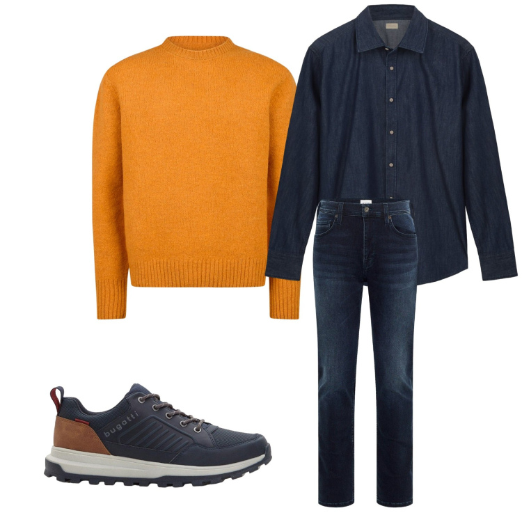 Outfit uomo - Total look #2276313. Stile Casual per Tutti i giorni. Abbinamento con jeans slim fit, sneakers, camicie, maglieria.