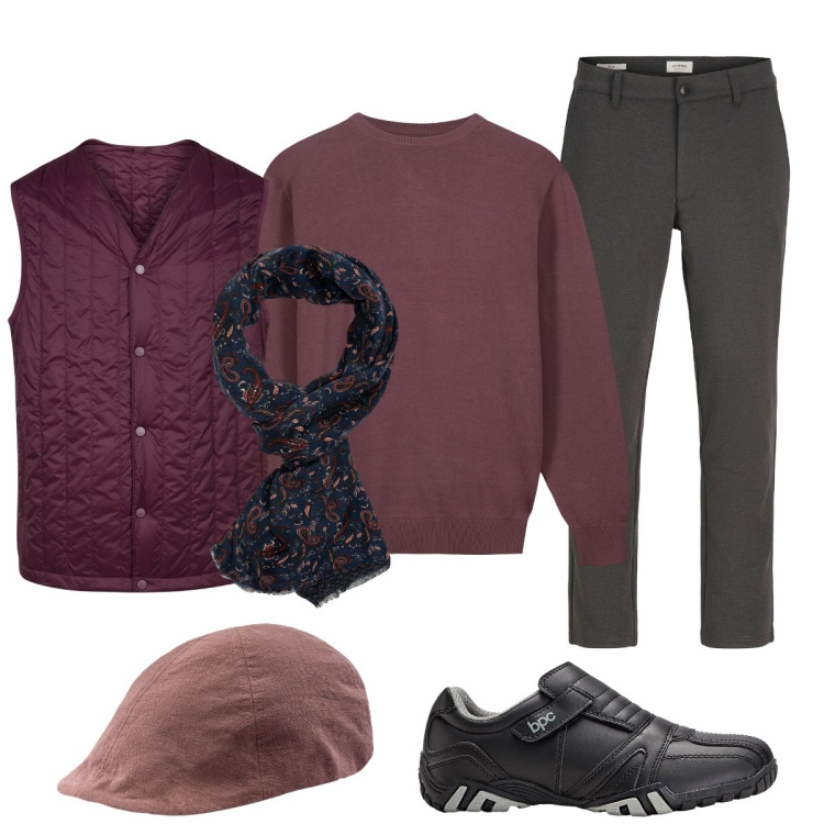 Outfit uomo - Sfumature…. Stile Trendy per Tutti i giorni. Abbinamento con scarpe sportive, pantaloni chino, piumini, maglieria, cappelli con visiera, sciarpe.