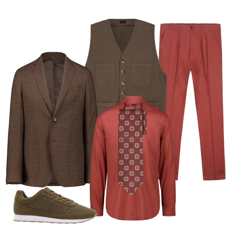 Outfit uomo - Total look #2276428. Stile Trendy per Serata speciale. Abbinamento con sneakers, pantaloni, gilet, camicie, giacche, cravatte.