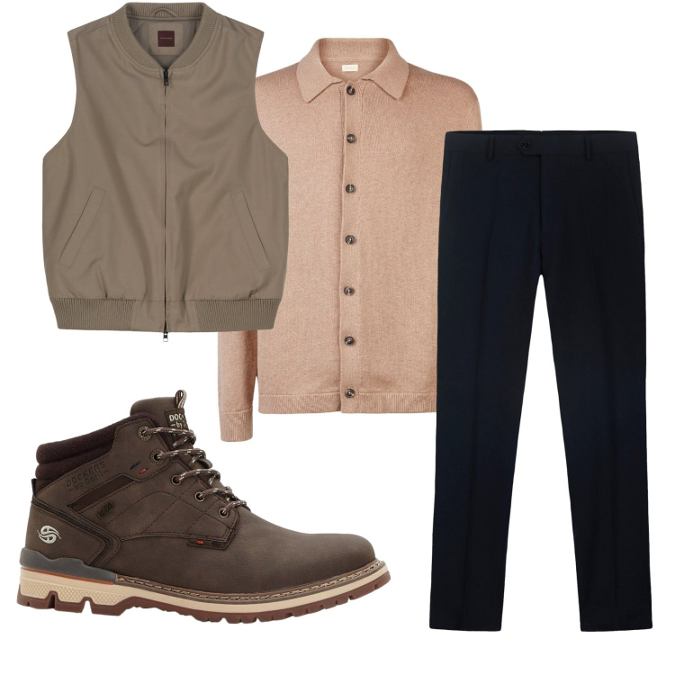 Outfit uomo - Total look #2276448. Stile Casual per Tutti i giorni. Abbinamento con stivali e stivaletti, polo, pantaloni, piumini.