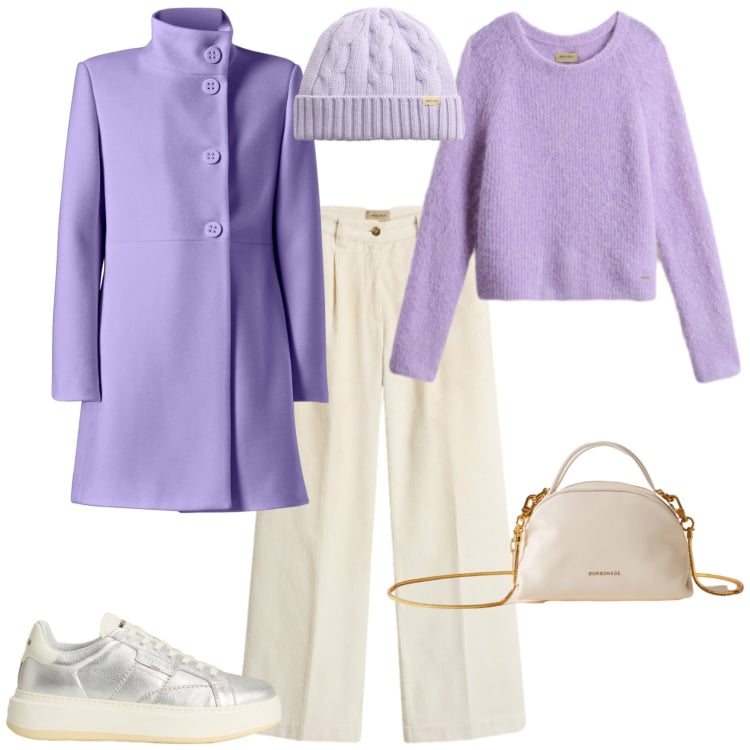 Outfit donna - Trendy. Stile Trendy per Tutti i giorni. Abbinamento con cappotti, maglieria, pantaloni, sneakers, berretti, borse a mano.