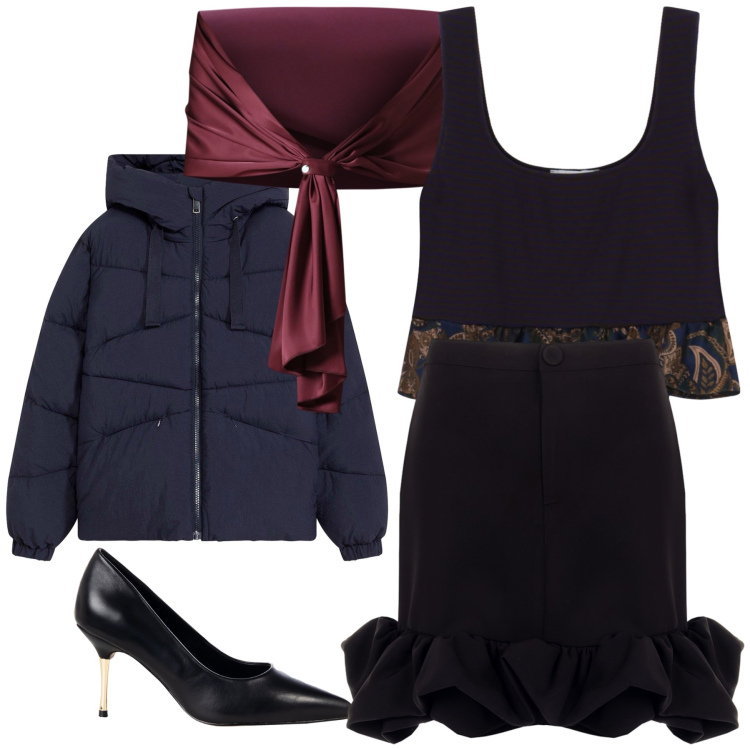 Outfit donna - Glam is my second name. Stile Glamour per Serata fuori. Abbinamento con giacche, top, scialli, décolleté, minigonne.