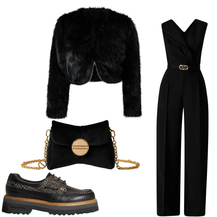 Outfit donna - Quasi chic. Stile Chic per Serata fuori. Abbinamento con blazer, vestiti chemisier, mocassini, borse a tracolla.