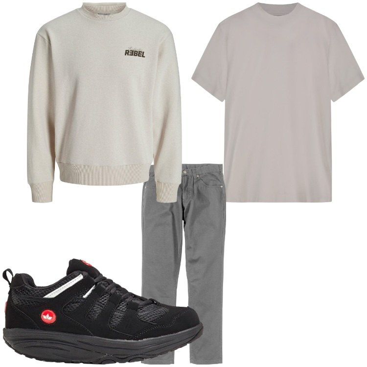 Outfit uomo - Casual. Stile Casual per Tutti i giorni. Abbinamento con pantaloni, felpe, sneakers, t-shirt.