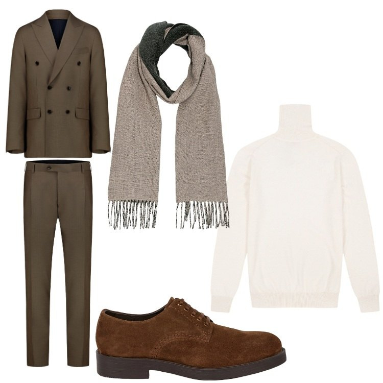 Outfit uomo - A teatro. Stile Business/Elegante per Serata speciale. Abbinamento con scarpe stringate, sciarpe, maglieria, abiti.