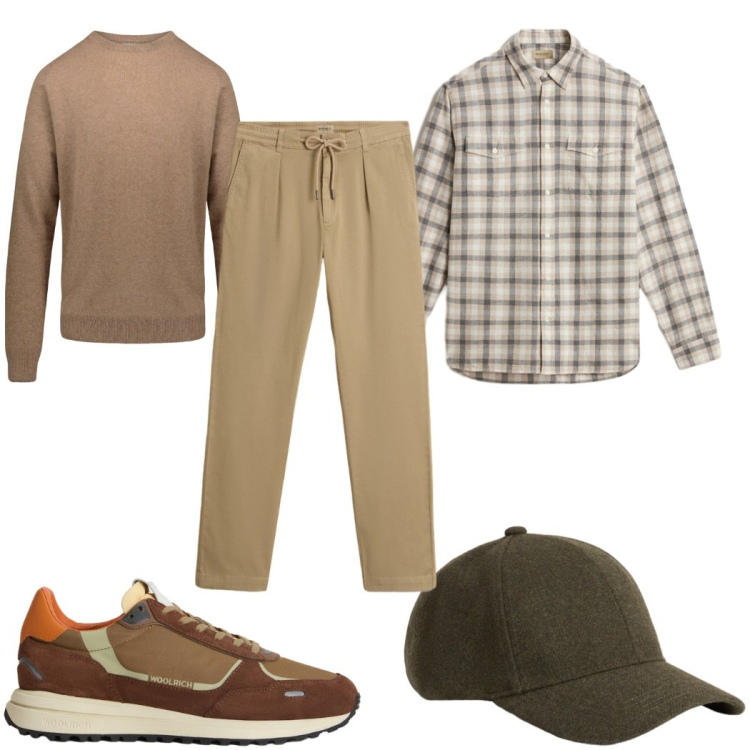 Outfit uomo - Total look #2276621. Stile Casual per Tutti i giorni. Abbinamento con sneakers, pantaloni, camicie, cappelli, maglieria.