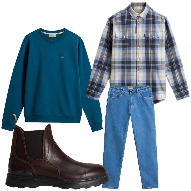 Outfit uomo - Country. Stile Casual per Tutti i giorni. Abbinamento con pantaloni, camicie, felpe, stivali e stivaletti.