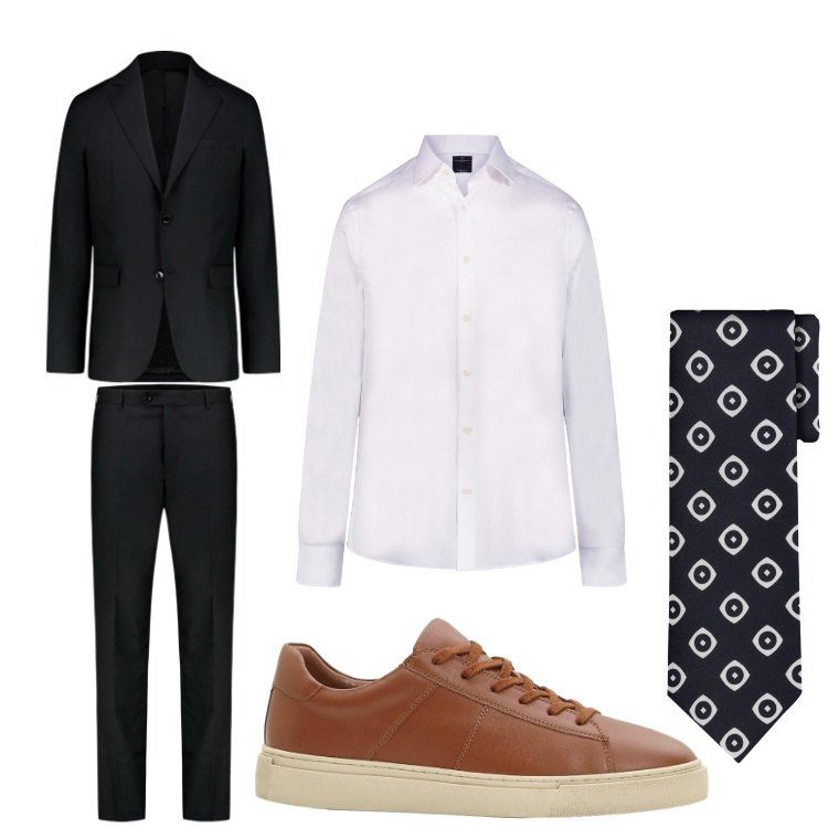 Outfit uomo - Wow. Stile Business/Elegante per Serata speciale. Abbinamento con sneakers, camicie, cravatte, abiti.