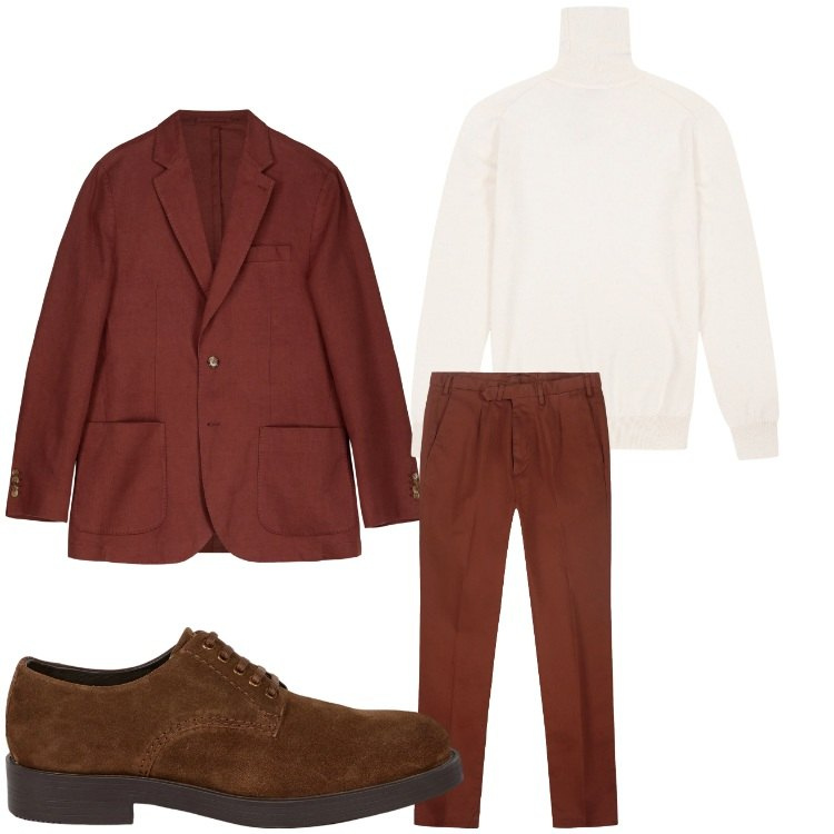 Outfit uomo - Wow. Stile Business/Elegante per Serata speciale. Abbinamento con scarpe stringate, giacche, pantaloni, maglieria.