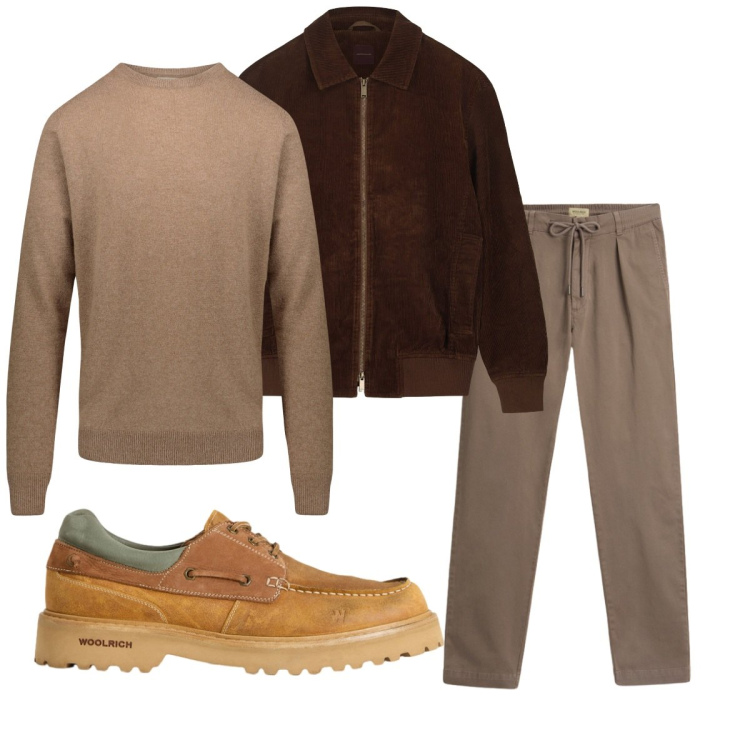 Outfit uomo - Total look #2276651. Stile Casual per Tutti i giorni. Abbinamento con pantaloni, scarpe stringate, maglieria, giacche.