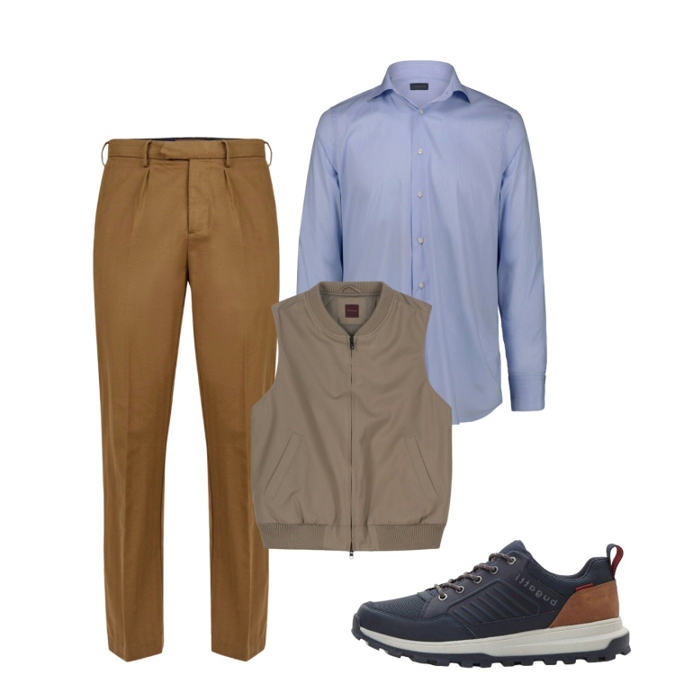 Outfit uomo - Ottobre. Stile Casual per Tutti i giorni. Abbinamento con sneakers, pantaloni, camicie, piumini.