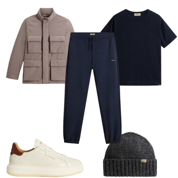 Outfit uomo - Total look #2276670. Stile Casual per Tutti i giorni. Abbinamento con t-shirt, pantaloni, berretti, giacche, sneakers.