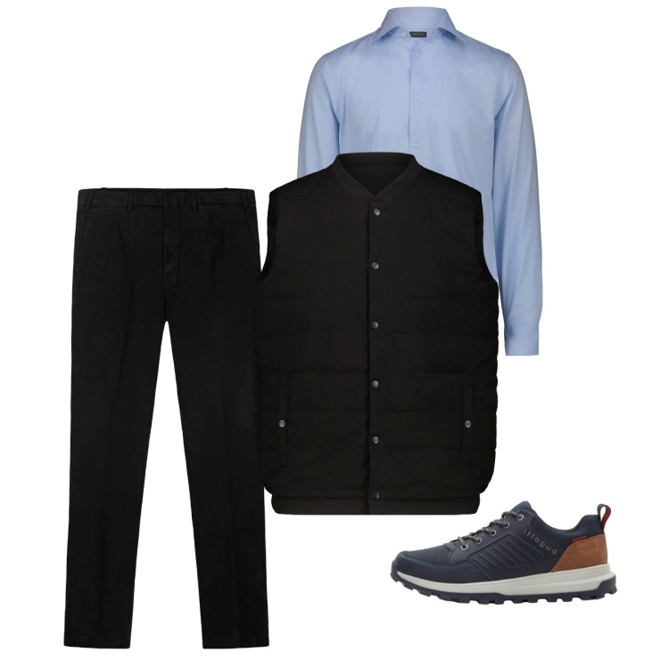 Outfit uomo - Ottobre. Stile Casual per Tutti i giorni. Abbinamento con sneakers, pantaloni, camicie, piumini.