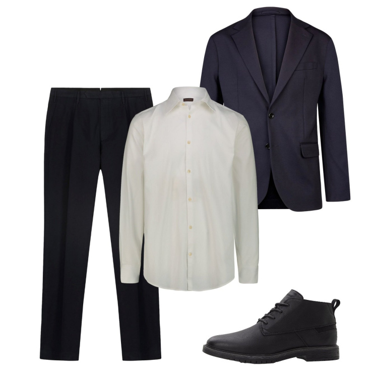 Outfit uomo - Ottobre. Stile Casual per Serata speciale. Abbinamento con stivali e stivaletti, giacche, camicie, pantaloni.