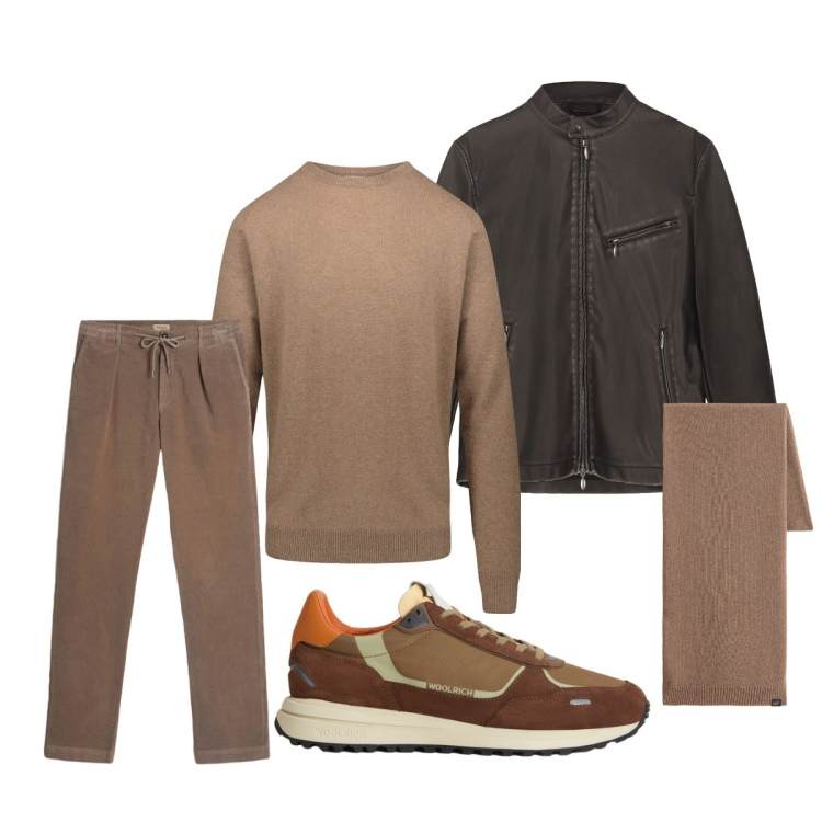Outfit uomo - Total look #2276771. Stile Trendy per Tutti i giorni. Abbinamento con pantaloni, sneakers, sciarpe, maglieria, giacche.