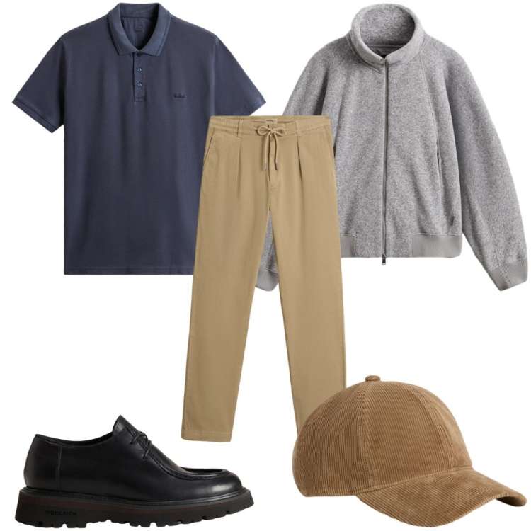 Outfit uomo - Total look #2276778. Stile Casual per Tutti i giorni. Abbinamento con pantaloni, felpe, polo, scarpe stringate, cappelli con visiera.