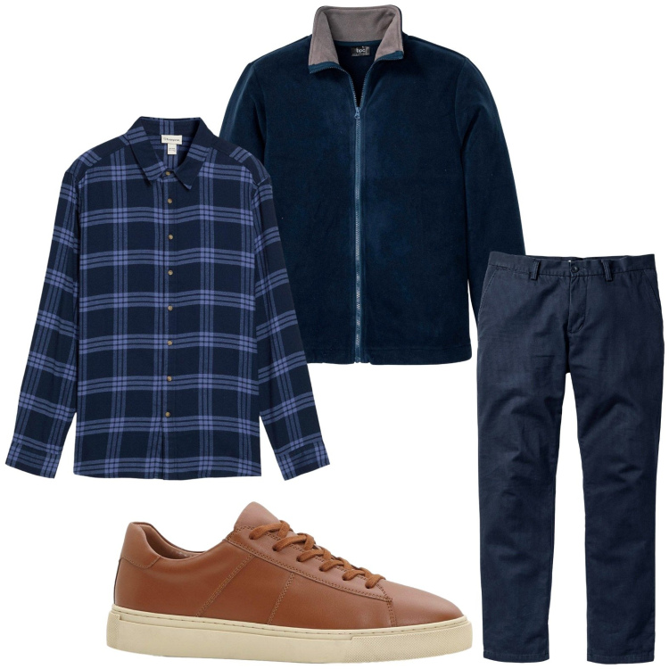 Outfit uomo - Quadri funzionali. Stile Casual per Tutti i giorni. Abbinamento con pantaloni chino, giacche, camicie, sneakers.