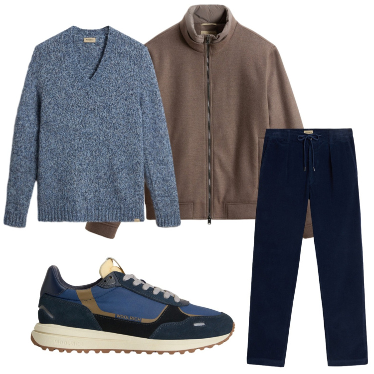Outfit uomo - Versatile. Stile Trendy per Tutti i giorni. Abbinamento con bomber, pantaloni, sneakers, pullovers.
