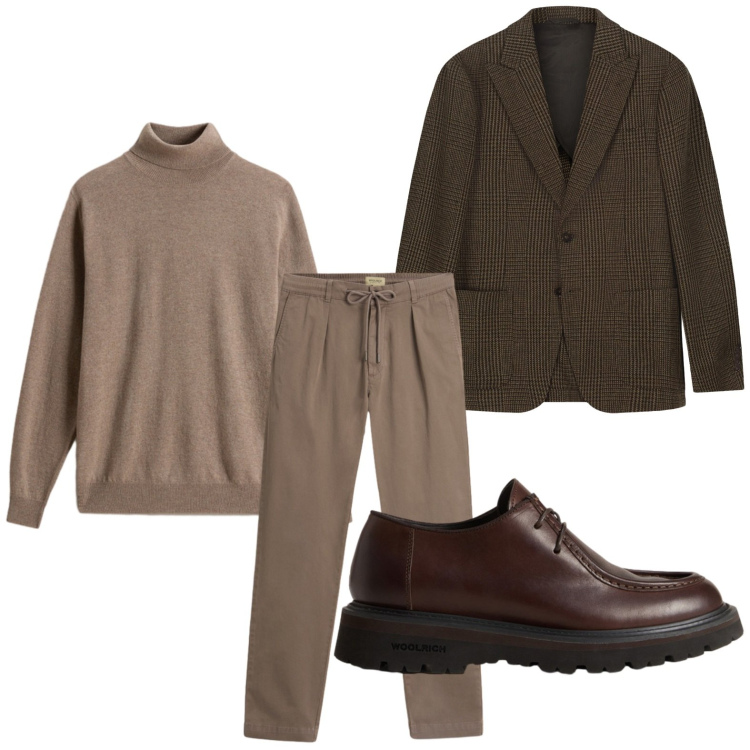 Outfit uomo - In ufficio. Stile Trendy per Ufficio. Abbinamento con maglieria, pantaloni, scarpe stringate, giacche.