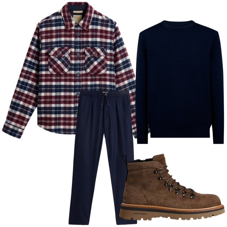 Outfit uomo - Un tocco di blu. Stile Trendy per Tutti i giorni. Abbinamento con pantaloni, stivali e stivaletti, cappotti, maglieria.