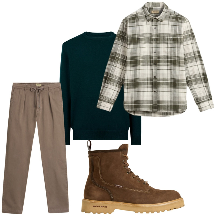 Outfit uomo - Sportivo. Stile Casual per Tutti i giorni. Abbinamento con anfibi, pantaloni, camicie, maglieria.