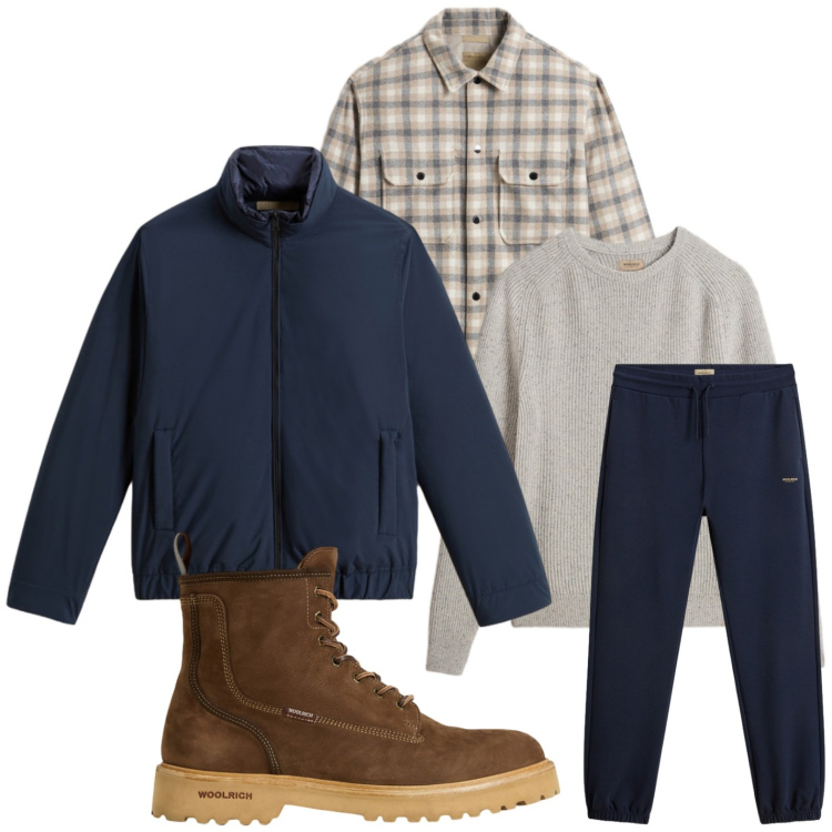 Outfit uomo - Vestirsi a strati. Stile Casual per Ufficio. Abbinamento con anfibi, pantaloni, maglieria, cappotti, bomber.