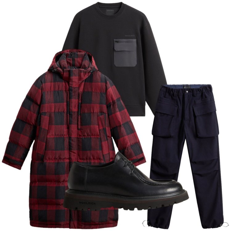 Outfit uomo - Il giaccone oversize. Stile Trendy per Ufficio. Abbinamento con pantaloni, scarpe stringate, felpe, parka.