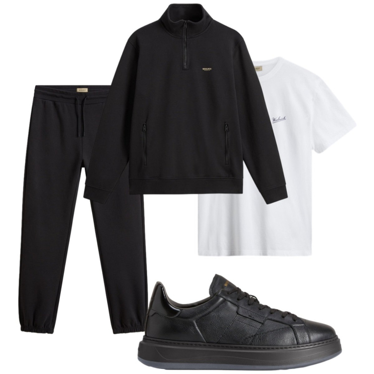 Outfit uomo - Total look #2276973. Stile Casual per Tutti i giorni. Abbinamento con pantaloni, sneakers, felpe, t-shirt.