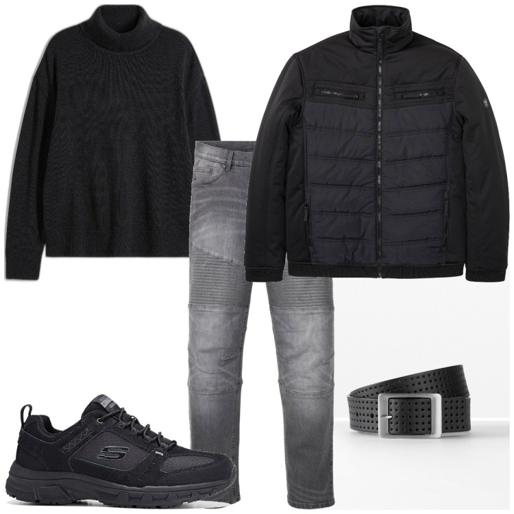 Outfit homme - Casual #17611. Style Casual pour Tous les jours. Assortir avec jean coupe droite, ceintures, manteaux, sneakers, pulls.