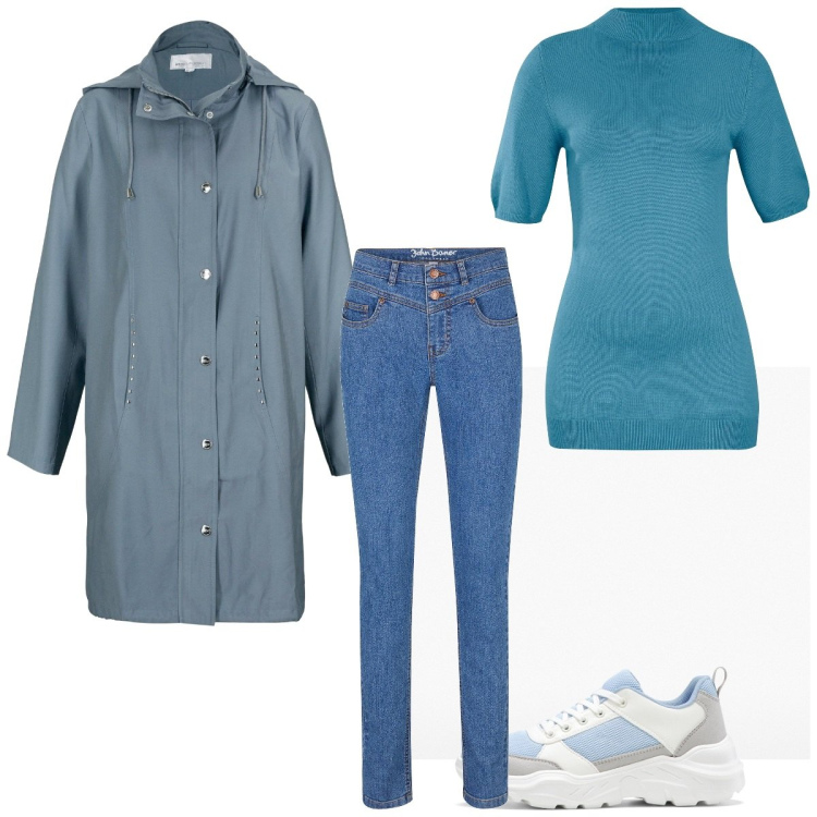 Outfit femme - L imperméable. Style Basique pour Tous les jours. Assortir avec sneakers, parka, pulls, jeans.
