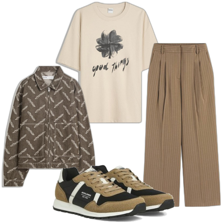 Outfit hombre - Casual look. Estilo Casual para Todos los días. Combinación con camiseta, pantalones, chaquetas, sneakers.