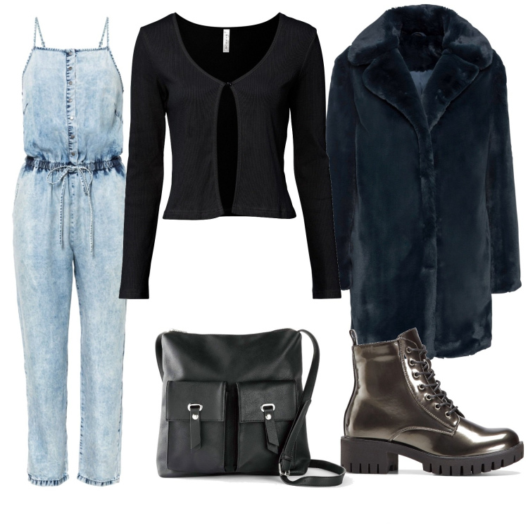 Outfit femme - Basique #5906. Style Basique pour Tous les jours. Assortir avec combinaisons, gilets sans manche, fausses fourrures, bottes, sacs en bandoulière.