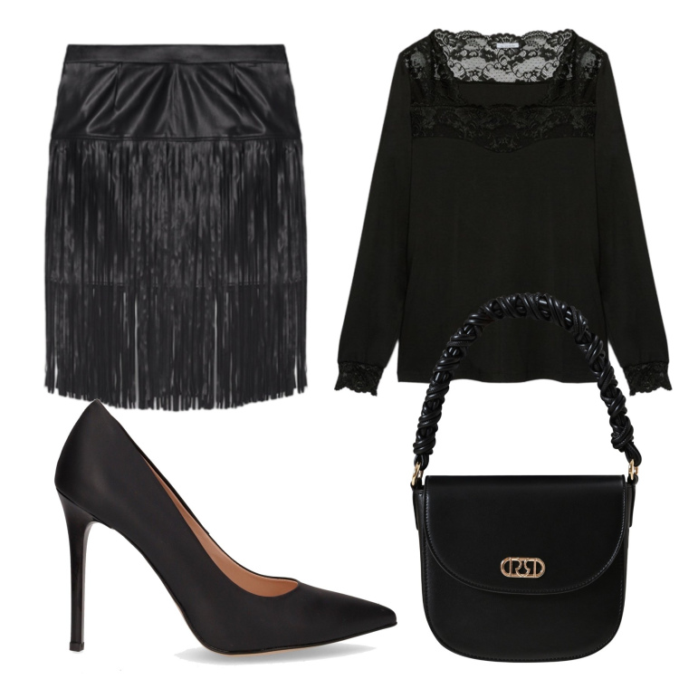 Outfit donna - Total look #2277210. Stile Romantica per Serata fuori. Abbinamento con borse a mano, décolleté, bluse, minigonne.