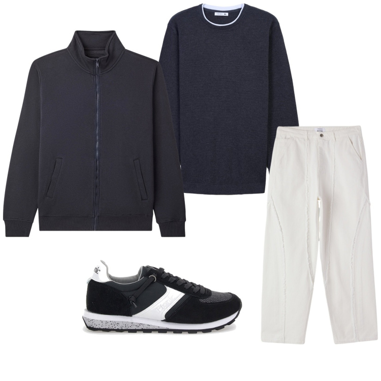 Outfit uomo - Total look #2277215. Stile Casual per Tutti i giorni. Abbinamento con giacche, maglieria, jeans, sneakers.