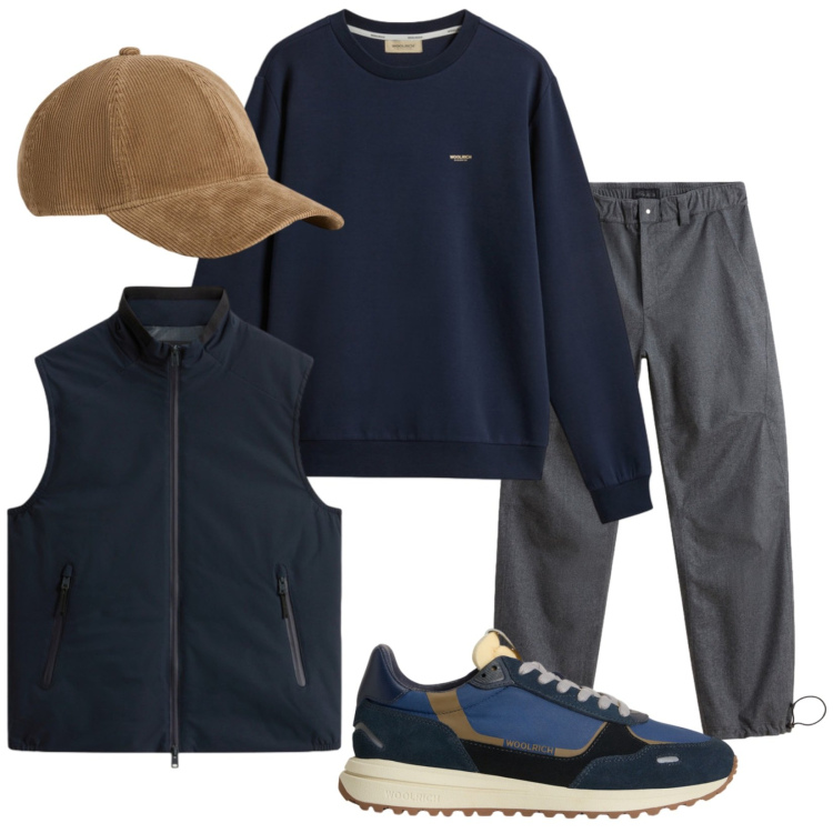 Outfit uomo - Sabato mattina. Stile Urban per Tutti i giorni. Abbinamento con pantaloni, sneakers, felpe, cappelli con visiera, gilet.