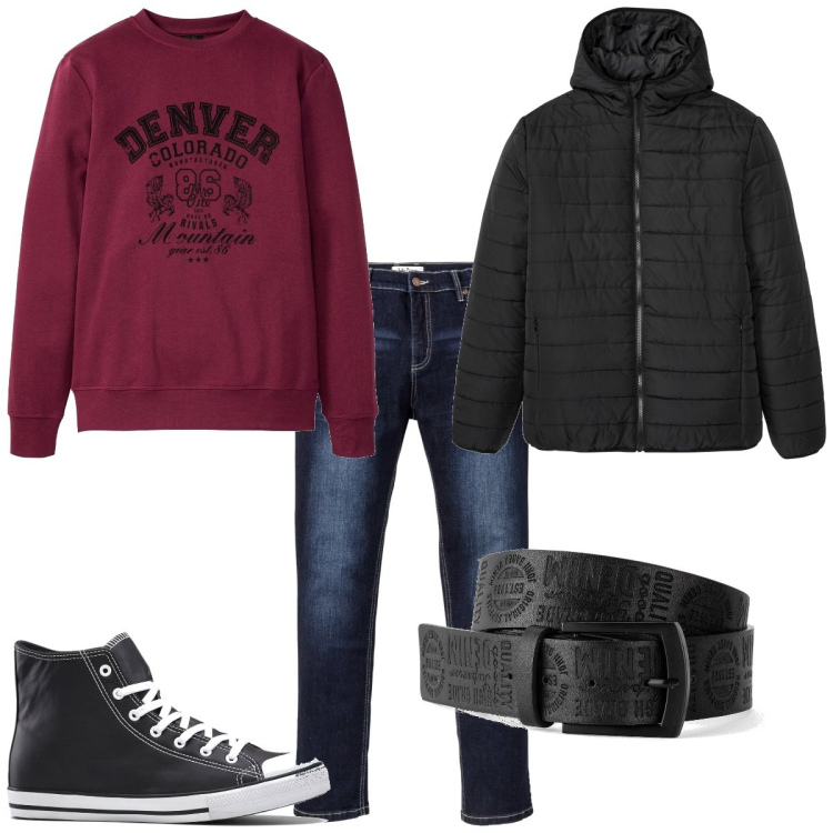 Outfit homme - Urban #5283. Style Urban pour Tous les jours. Assortir avec jean slim, ceintures, vestes, sneakers, sweat-shirts.
