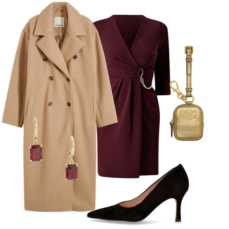 Outfit donna - Total look #2277258. Stile Bon Ton per Cerimonia. Abbinamento con cappotti, vestiti, orecchini, pochette, décolleté.