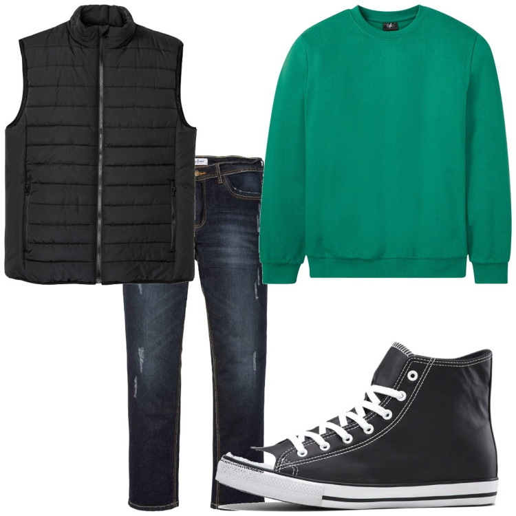 Outfit homme - Urban #5287. Style Urban pour Tous les jours. Assortir avec jean slim, doudounes, sweat-shirts, sneakers.
