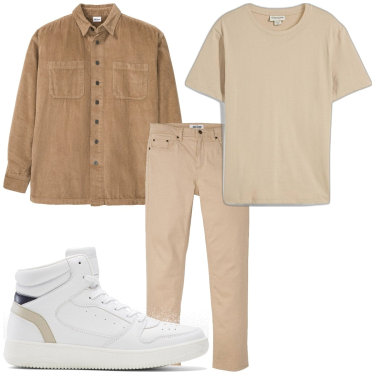 Outfit homme - Casual #17637. Style Casual pour Tous les jours. Assortir avec jean coupe droite, chemisiers, sneakers, t-shirts.