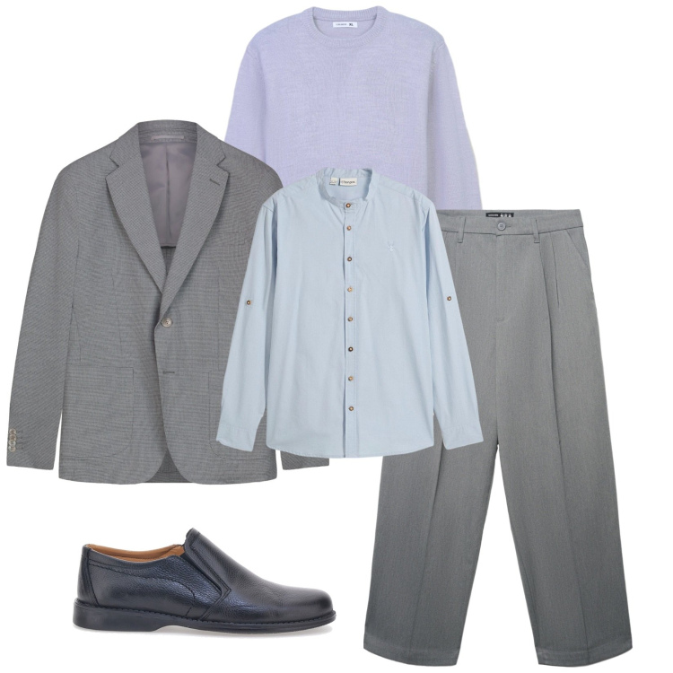 Outfit uomo - Total look #2277296. Stile Business/Elegante per Ufficio. Abbinamento con camicie, maglieria, pantaloni, giacche, scarpe stringate.