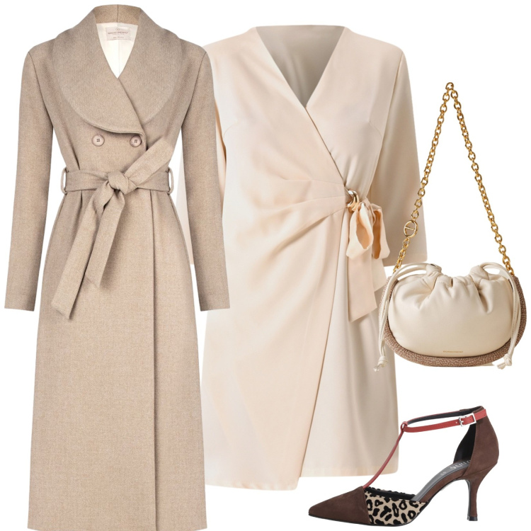 Outfit donna - Total look #2277342. Stile Bon Ton per Cerimonia. Abbinamento con vestiti corti, cappotti, décolleté, borse a spalla.