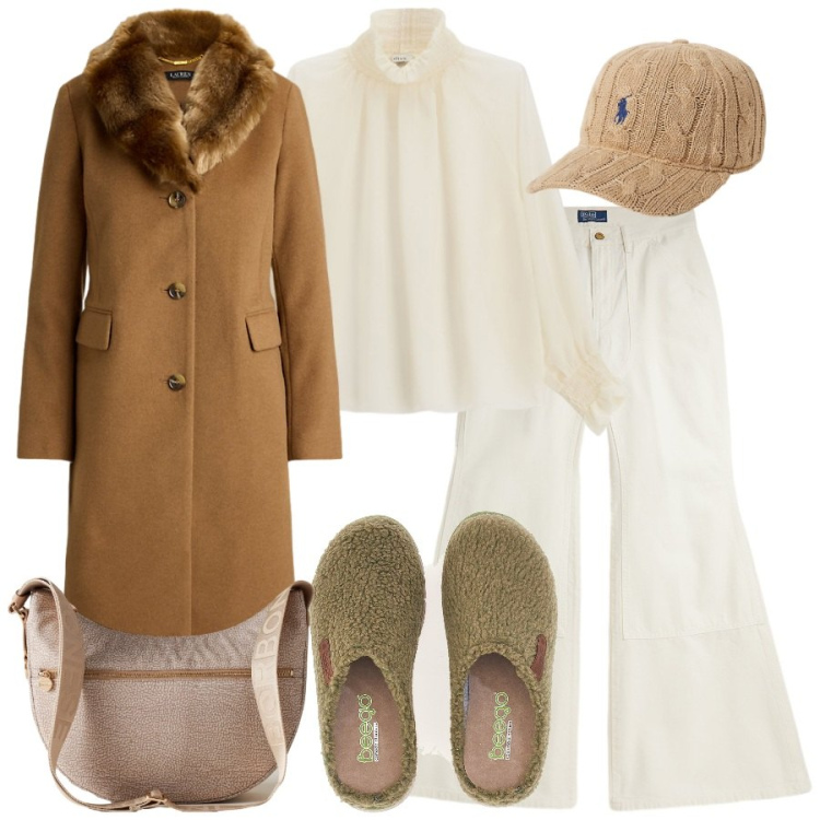 Outfit donna - La scarpa di tendenza. Stile Trendy per Tutti i giorni. Abbinamento con camicie, cappotti, cappelli, pantaloni, borse a spalla, pantofole.