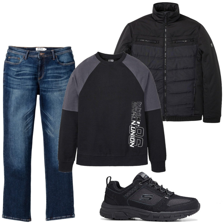 Outfit homme - Urban #5294. Style Urban pour Tous les jours. Assortir avec jeans, manteaux, sneakers, sweat-shirts.