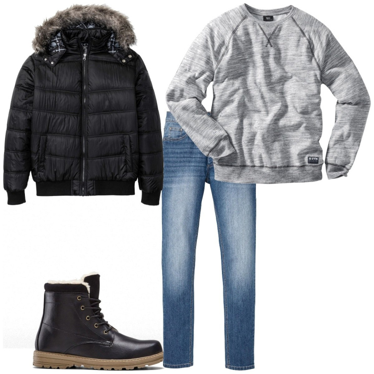 Outfit homme - Urban #5296. Style Urban pour Tous les jours. Assortir avec sweat-shirts, manteaux, bottes, jean slim.