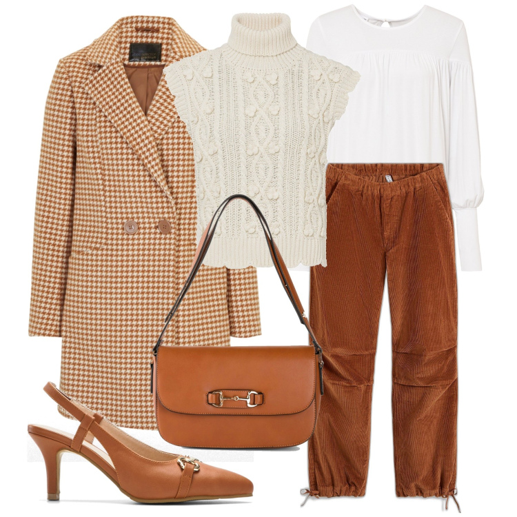 Outfit femme - Novembre. Style Casual chic pour Tous les jours. Assortir avec sacs à main, t-shirts, manteaux, chaussures à talon, pulls, pantalon .