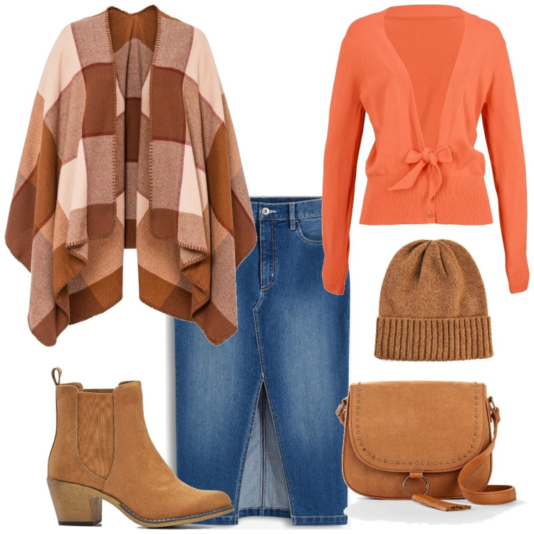 Outfit femme - Bohème en novembre. Style Boho pour Tous les jours. Assortir avec sacs en bandoulière, manteaux, pulls, bottines texanes, jupes, bonnets.