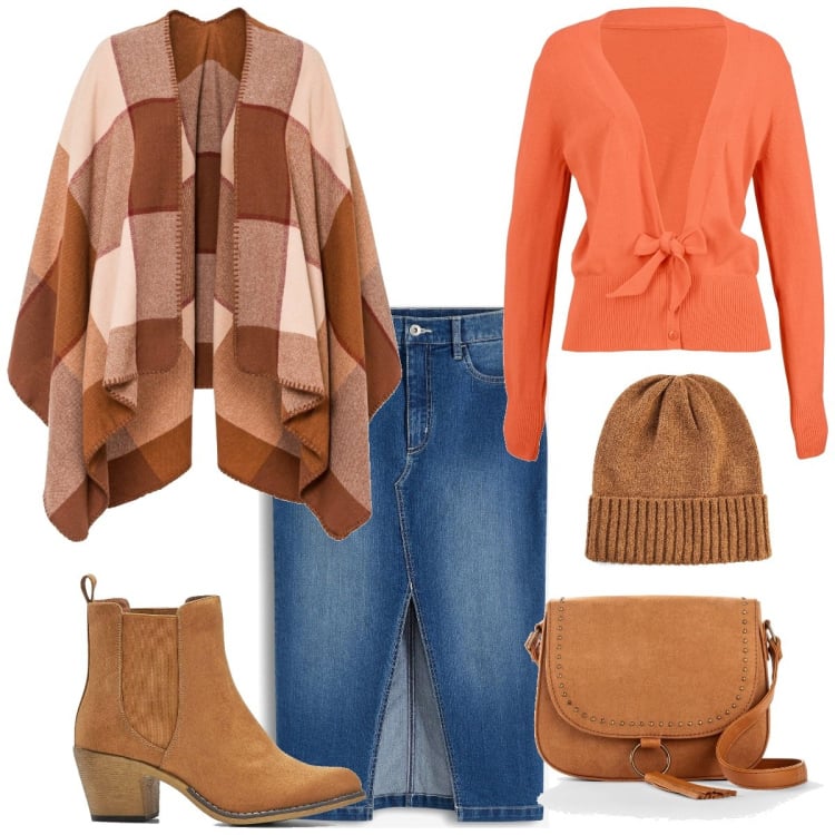 Outfit femme - Bohème en novembre. Style Boho pour Tous les jours. Assortir avec sacs en bandoulière, manteaux, pulls, bottines texanes, jupes, bonnets.