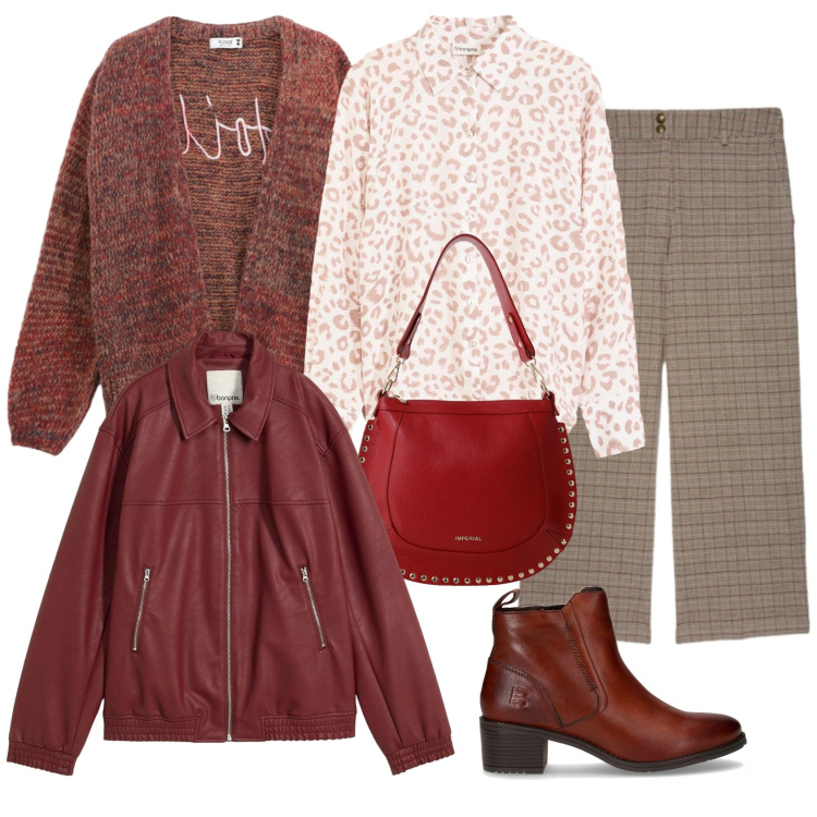 Outfit donna - Total look #2277449. Stile Casual chic per Ufficio. Abbinamento con blazer, camicie, cardigans, borse a spalla, stivaletti, pantaloni.