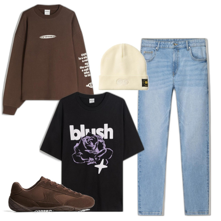 Outfit hombre - Hoy con gorro. Estilo Urban para Todos los días. Combinación con vaqueros pitillo, gorros, sneakers, camiseta, sudaderas.