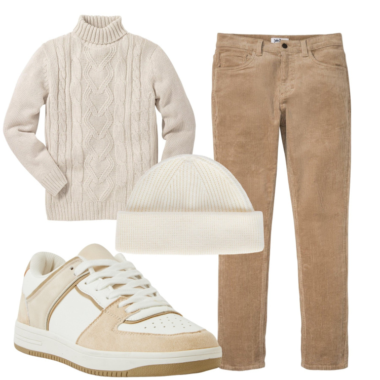 Outfit uomo - Total look #2277568. Stile Casual per Tutti i giorni. Abbinamento con maglieria, pantaloni, sneakers, berretti.